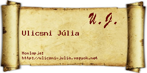 Ulicsni Júlia névjegykártya